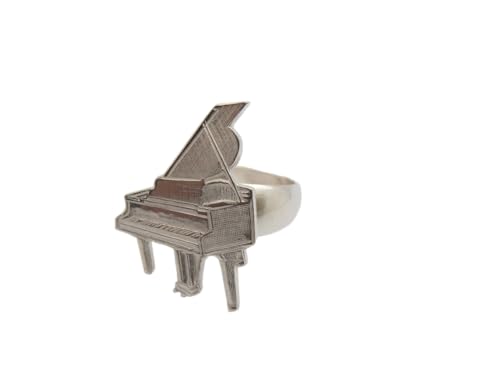 Bague en Argent 925 Piano pour passionné de musique et pianiste