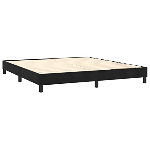 Frdhee Stauraumbett Funktionsbett Bettgestell,Boxspringbett mit Matratze Schwarz 160x200 cm Samt,Geeignet Für Schlafzimmer,Gästezimmer Und Hotels – Bild 6