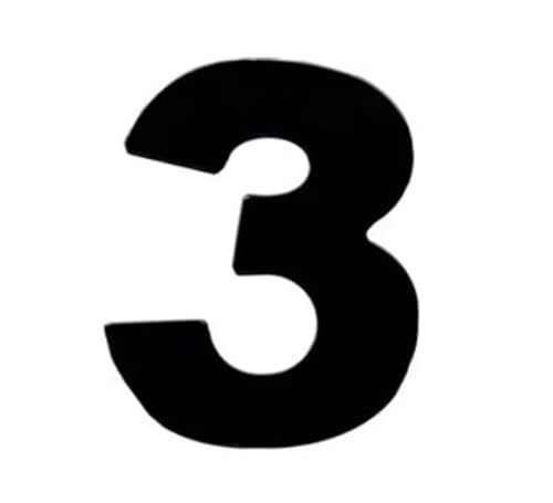 Algarismo 3 Numeral 125mm Preto 600-3