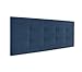 DHOME Kopfteil, gepolstert, Capitoné, 8 cm dick, gepolstertes Kopfteil aus Stoff und Kunstleder, für Doppel- und Einzelbett (blauer Stoff, 150 cm)