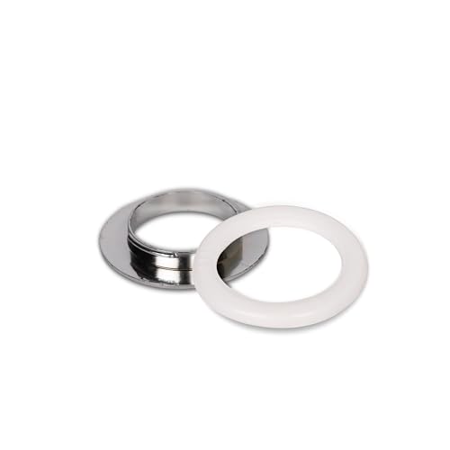 Image of FAPBADRI Curtain Eyelet Rings with Flexi Lock, Suitable for Any 1 inch Curtain Rod - Color - Silver Diamond - 50 Pieces