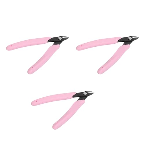 Tronchese per cuticole, antiscivolo, tagliacuticole, rimbalzo automatico, in acciaio inox, facile presa, per unghie salone di bellezza (rosa)