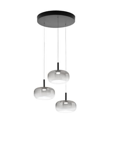 Suspension LED Devero Ø45 cm 21W dimmable en verre dégradé gris