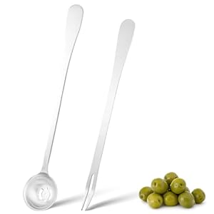 Prasacco Olivenlöffel und Gurkengabel Set, 2 Stück