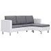 vidaXL Sofá de 3 Plazas con Cojines Piel Sintética Sillón Salón Comedor Sala de Estar Muebles Mobiliario Decoración Colchón Somier Casa Hogar Blanco