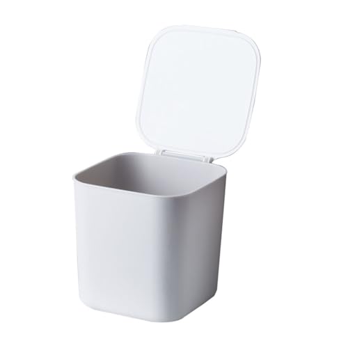 Caneca de basura pequeña para escritorio de plástico blanca