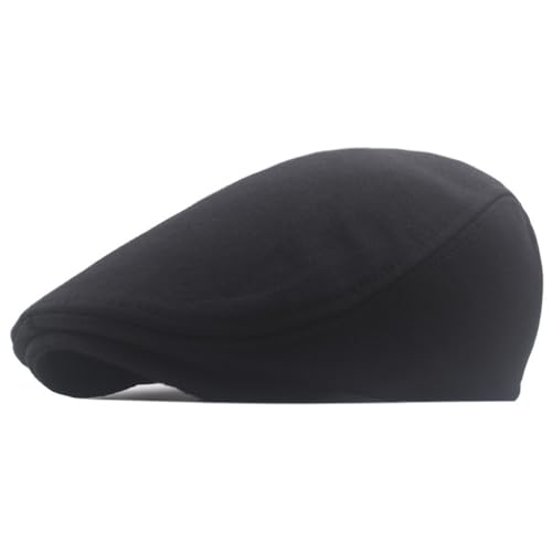 Black Adjustable Newsboy Cap Tweed Beret Wind Duck Tongue Cap Forward Cap