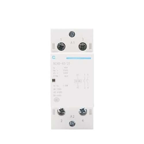 Contacteur modulaire AC 2P 40A NCH8 sur Rail Din pour tableau electrique domestique 230V