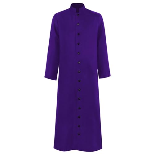 Costume de prêtre confortable pour adultes manteau d'église sans pli
