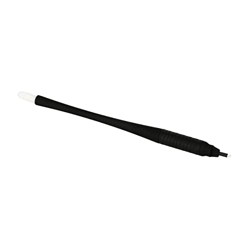 PACK-OF-10-Mellies-Signature-Microblading-Disposable-Pen-Sterilized-Blade-Comfortable-Rubber-Grip-With-Pigment-Sponge-C14-18mm-Black