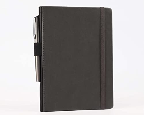 Image of Leather Hard Bound Notebook A5 Journal Diary For Office Use With Mobile & Card Holder Or Pen Loop Dairy For Personal |Ruled Pages With Strap Bookmark Journal Notebook (B130)