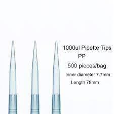 Microtips 1 ML (1000μL) Graduated, Pack of 500 Pcs (White)