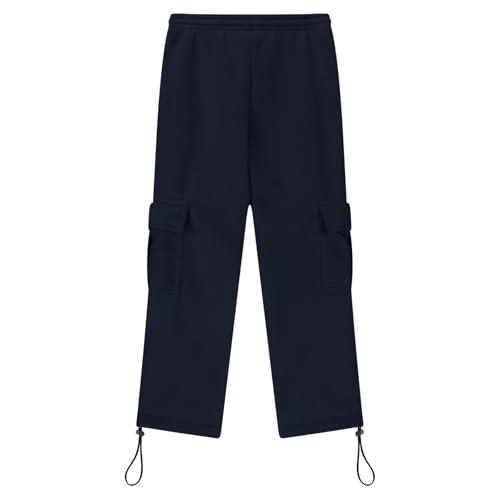 Boys Baggy Cargo Sweatpants Wide Leg Loose High Waist Fall Athletic Joggers Gym Palazzo Running Hiking (Navy, 3-4 Years)4