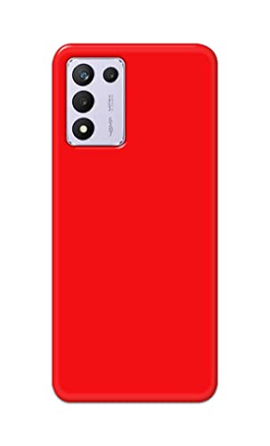 Image of Printed Hard Back Cover Case for Realme 9 5G Speed Edition | Realme 9 5G SE | Realme 9 SE 5G Back Cover (Plain Red) -1803