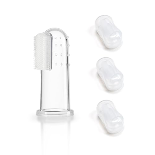 Image of Dog Toothbrush, 3 Pack Finger Tooth Brushing Kit, Food Grade Silicone Pet Toothbrush for Dogs & Cat Small Breed, Dog Toothbrush for Teeth Cleaning and Dental Care