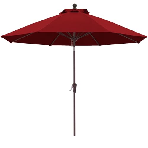 Image of MASTERCANOPY 9ft Olefin 5-Year-Non-Fading Patio Umbrella Red