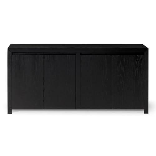 Maven Lane Iris Contemporary Large Wooden Sideboard, Accent Buffet Server Table With Doors For Kitchen Or Living Room In Refined Black Finish thumb #7