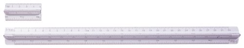 Règle triangulaire Uchida 30cm aluminium blanc vernier échelle réduction plan dessin 014-0122