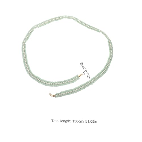 Bridal Waist Chain Belt: Boho Adjustable Faux Pearl Tie - Decorative Bride Waist Ornaments for Kimono/yukata - Wedding Ceremony & Festival Accessories2