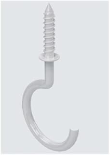 National Hardware N274-951 Outdoor Ceiling Plant Hook, White, 20-Lb. Load, 1-1/2 in. - Quantity 5