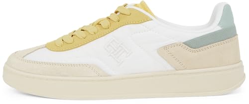 Tommy Hilfiger Damen Court Sneaker Heritage Low Top, Elfenbein (Muslin), 39