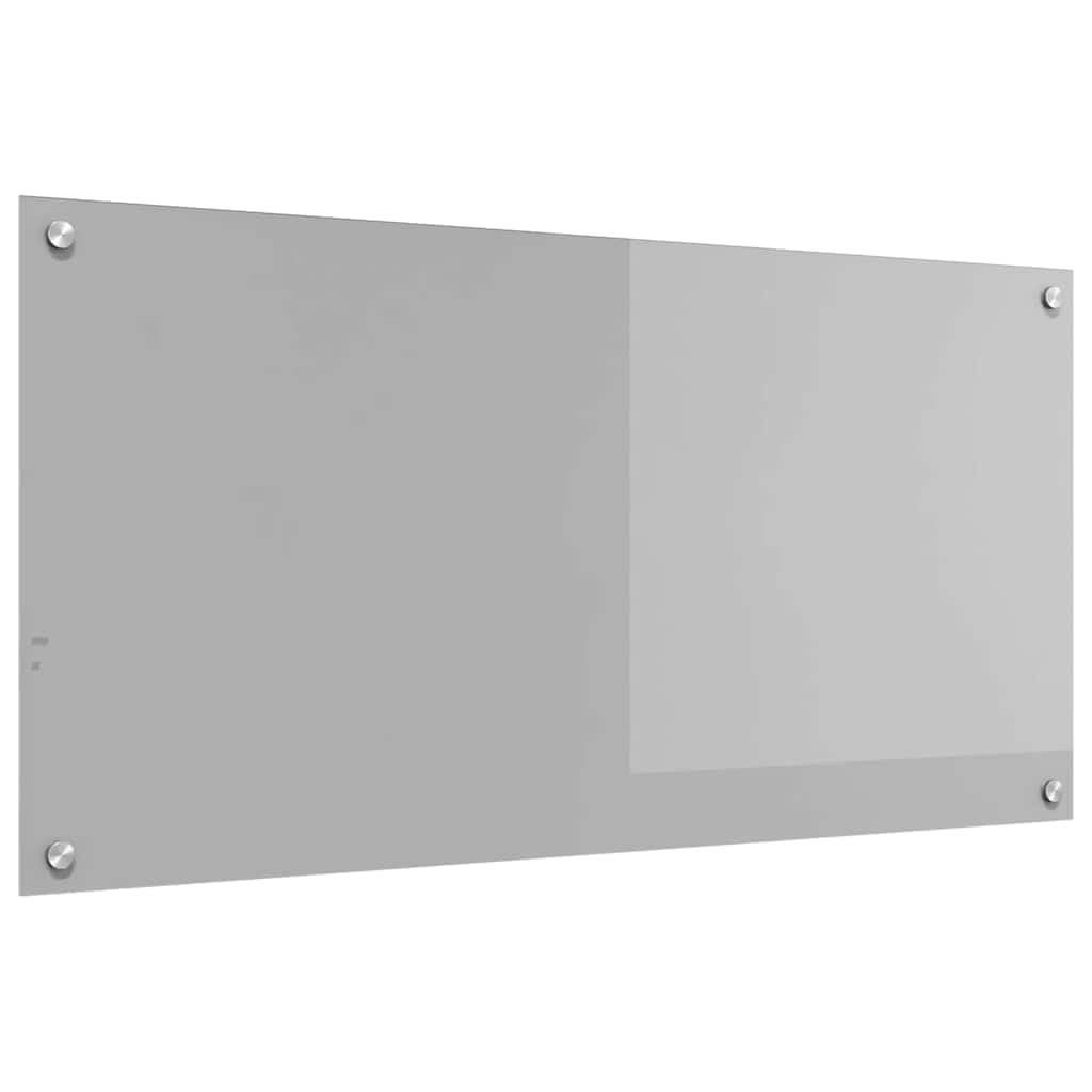 Crédence de Cuisine Gris Clair 100x50 cm Verre Trempé pour Mur
