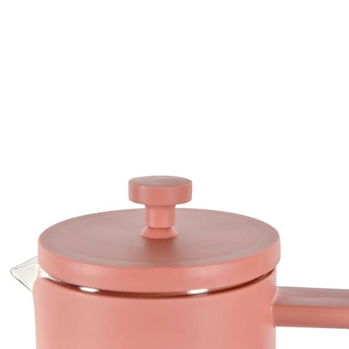 Image of THE BEAN CO French Press Coffee Maker 600 ml | Heat Resistant Borosilicate Glass | 4 Level Filteration (Pink)