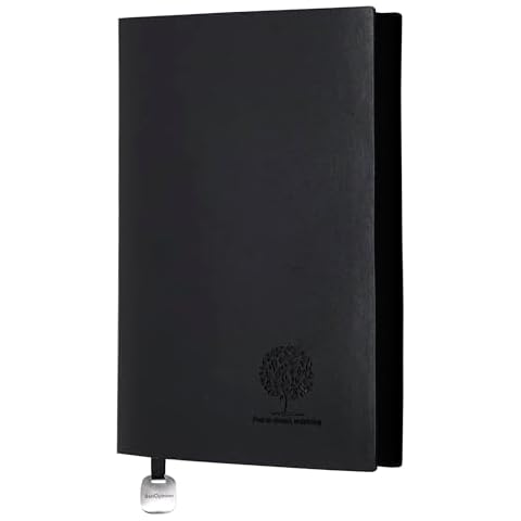 BenOpinion Lined Notebook Journal for Men & Women - College Ruled, 224 Pages, 100Gsm Paper, A5 Notebooks for Work, School, Note Taking, Writing (Black) Cover