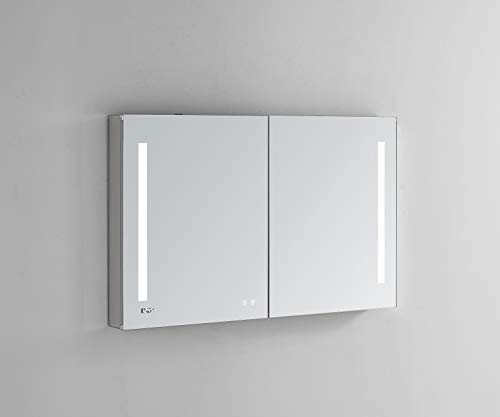 Aquadom Signature Royale 48In X 40In X 5In Led Medicine Mirror Cabinet Recessed Or Surface Mounted, Defogger, Dimmer, Clock, Led 3X Makeup Mirror, Outlets & Usbs #TOP21