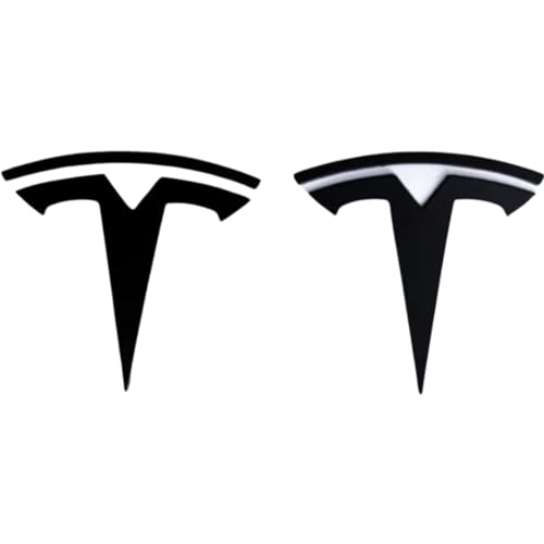 Model Y Badge Emblem - Front Hood and Rear Trunk Replacement Logo for Tesla Model Y - 3D Metal Emblem Set (2 Pieces, Black)