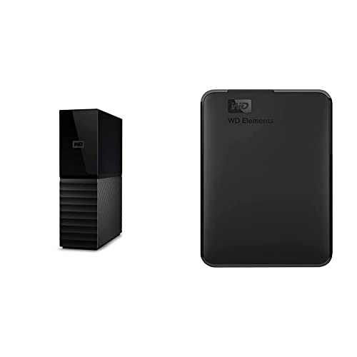 Image of WD 18TB My Book Desktop External Hard Drive, USB 3.0, External HDD with Password Protection and Auto Backup Software - WDBBGB0180HBK-NESN and WD 5TB Elements Portable HDD, External Hard Drive, USB 3.0 for PC & Mac, Plug and Play Ready - WDBU6Y0050BBK-WESN