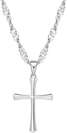 DODIY 925 Sterling Silver Cross Necklace for Women Chain Pendant Jewelry Gifts for Her Daughter Granddaughter Mother Mom