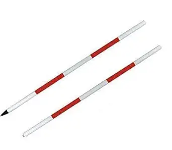 Ranging Rod For Survey That Use In Civil Departments During Construction 2 MT 2 Fold Surveying Instrument Used To Mark Areas And To Set Out Straight Lines On The Field 2 Meter 2 Fold Ranging Rod