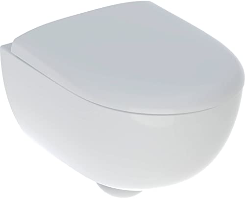 Geberit - Cuvette WC suspendue avec abattant - WC suspendu rimfree sans bride RENOVA COMPACT caréné avec abattant frein de chute -