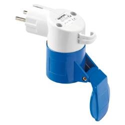 Gewiss GW64209 Adaptador de Enchufe eléctrico Tipo FR Azul para  230 V 50-60 Hz 16 A Azul 2P+T
