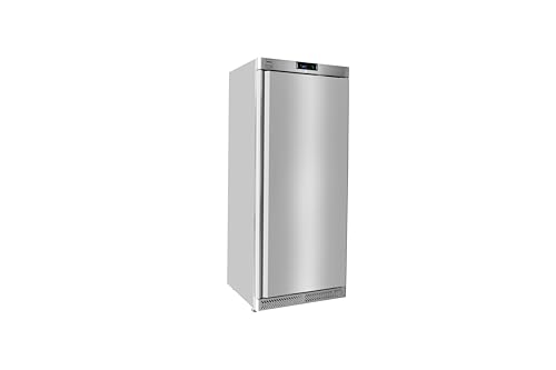 METRO Professional Congélateur GFR6400, acier inoxydable, 59.5x64x188.5cm, 240 L, refroidissement par ventilateur statique, 480 W, serrure, argent (Argenté, 240 L)