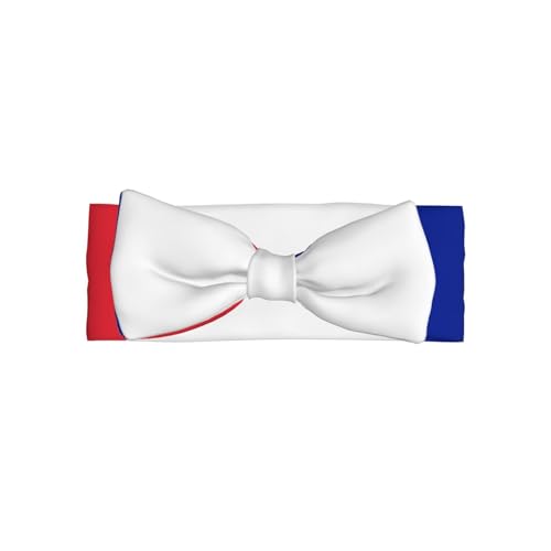 French flag Prints Baby Bow Headband Super Stretchy Soft Bows Hair Accessories for Newborn Infants Toddlers Kids Girls