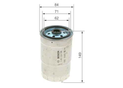 Image of BOSCH N4106 Diesel Fuel Filter | Compatible with Select Audi 4000, 5000; Volkswagen Dasher, Rabbit; Volvo 740, 745, 760