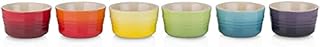 Le Creuset Set of 6 100ml Mini Rainbow Ramekin , Stoneware, 100 ml, 79134108359030
