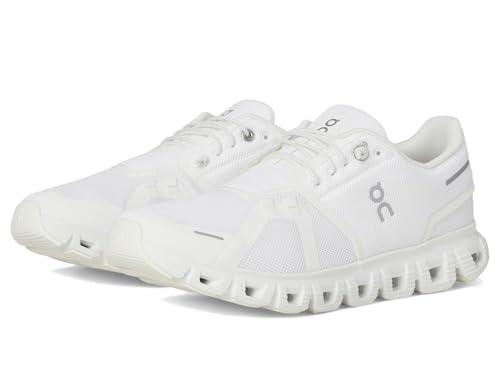 On Womens Cloud 6 White/White 8 Wide