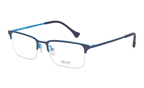 Image of POLICE Eyewear| Square | Men | Medium | Matt Blue Metal Frame
