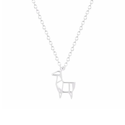 Collier et son pendentif en forme de cerf origami, une idée cadeau mixte originale