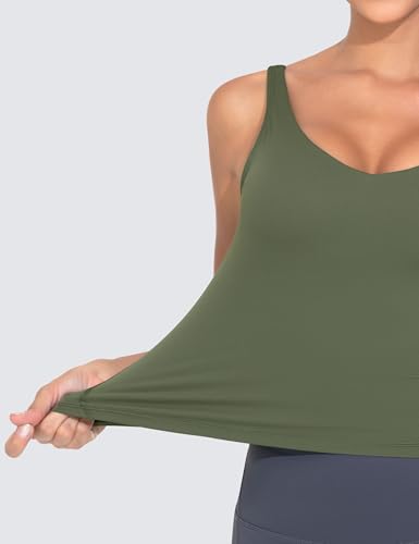 Image of THE GYM PEOPLE Women's Longline Sports Bra Wirefree Padded Workout Yoga Tank Top