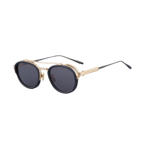 Lunettes de soleil rondes alliage UV400 homme femme luxe