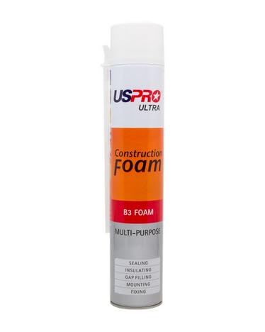 USPRO Multi-Purpose Expanding Polyurethane Construction Foam, 750ml | One-Component Sealant for Windows, Doors, Pipes & Cracks | Bonds Wood, Brick & Fills Gaps | Heavy-Duty Foam for Builders