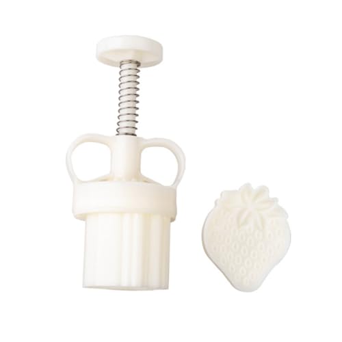 BRIGHTFUFU Strawberry Cookie Cutter Cake Biscuit Hand Press Biscuit Molder Food Grade Abs Easy to Clean