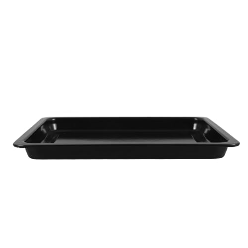 Angoily Bandeja para Horno Tostador Esmaltada Negra Brillo 31x24x2,5 Cm Molde Rectangular para Hornear Galletas Asados y Panadería Uso en Hornos Domésticos