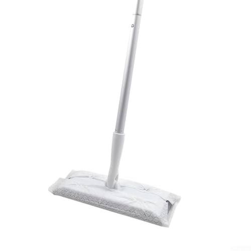 Kit de nettoyage 2 en 1 avec balai plat et lingettes humides jetables, convient pour les planchers...
