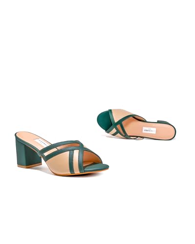 Image of OCEEDEE Teresa Women's 2.5 Inches Block Slip-on Mules| Stylish & Comfortable Open Back for Casual, Office & Semi-Formal Wear