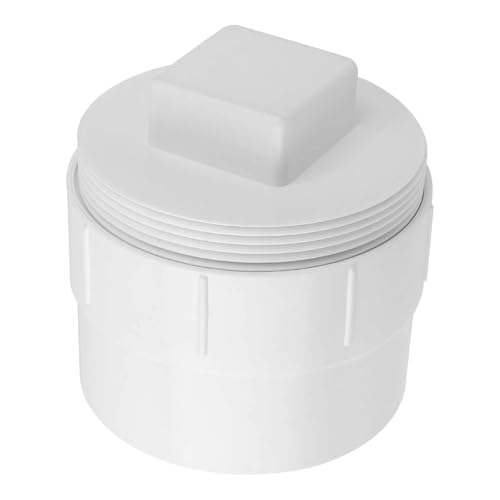 Image of 4 inch PVC Sewer Cleanout Adapter with Plug Pipe Fitting, PVC DWV Flush Sewer Cleanout Cap for Outdoor Garden, RVs Sewer or Drainage Piping Connect System